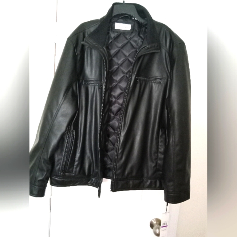Calvin Klein Black Vegan Leather Jacket